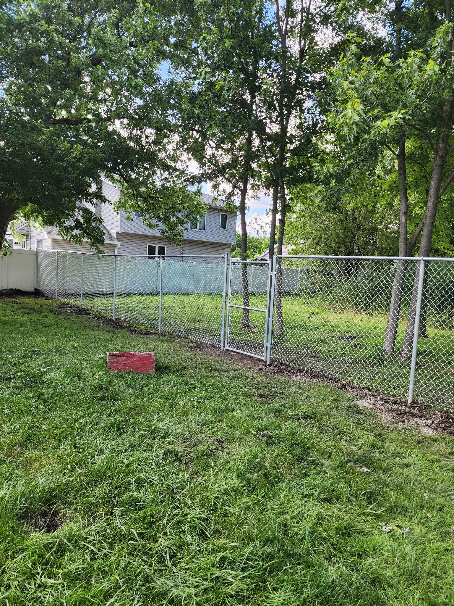 Chain link fence installation