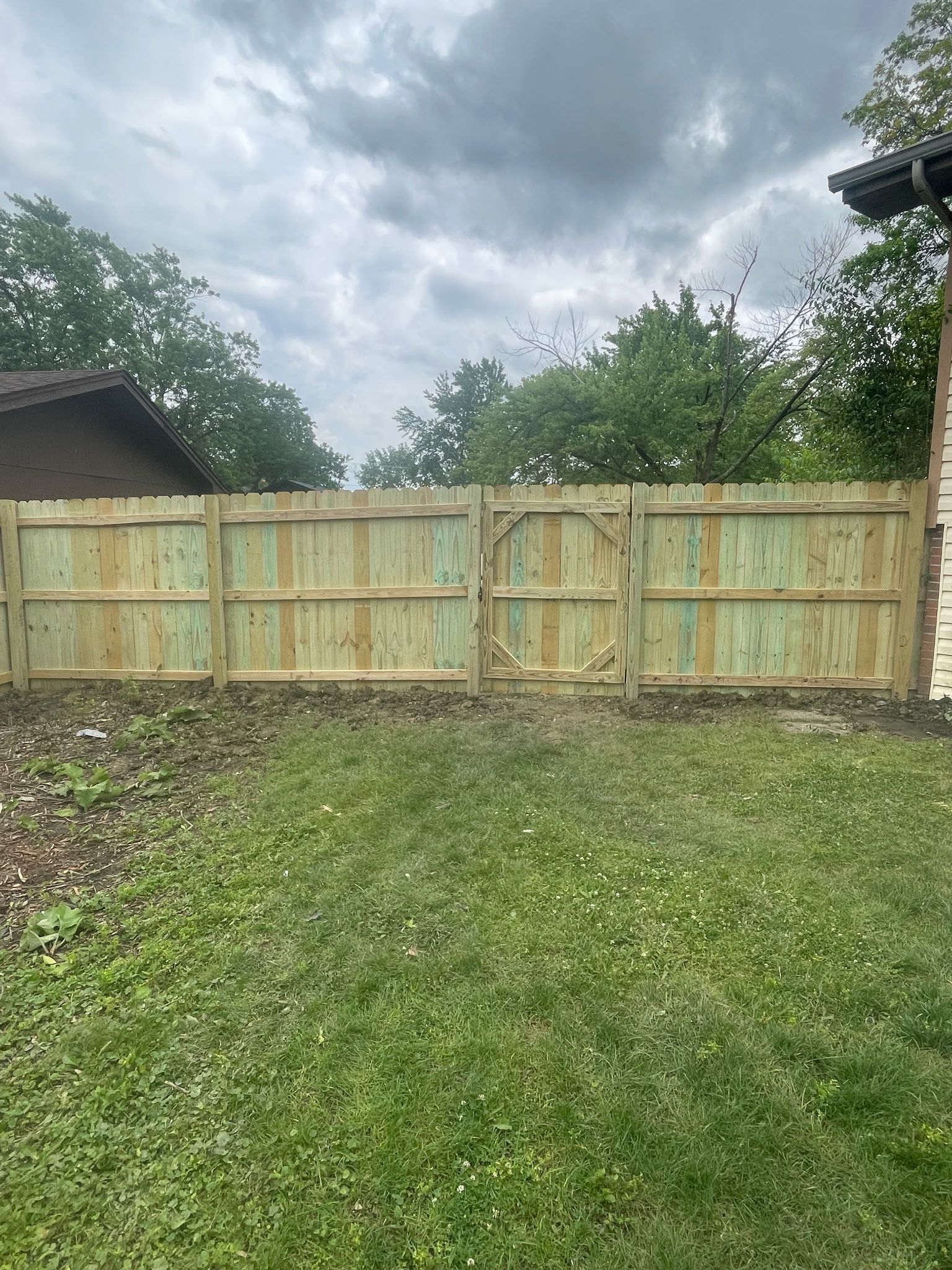 Wood privacy fence project